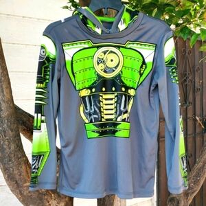 COPY - Brothers boy hoodie size 8 color grey and green